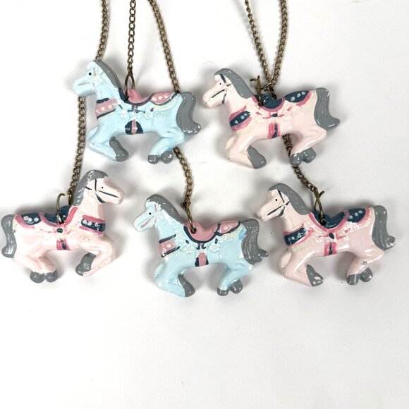 House Of Lloyd 1988 Carousel Horse Mobile Pink & Blue Pastel Vintage Nursery Dec - Picture 6 of 6